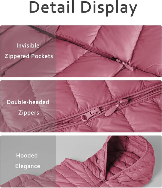 Jaimee – Long Hooded Down Puffer Vest for Women