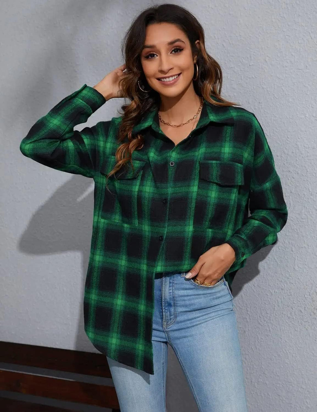 Taryn – Casual Plaid Button-Up Shirt for Women