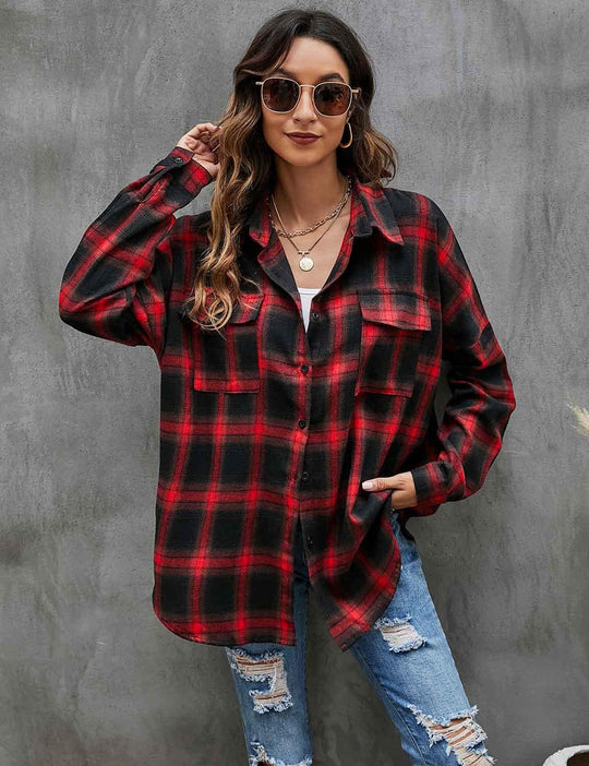 Taryn – Casual Plaid Button-Up Shirt for Women