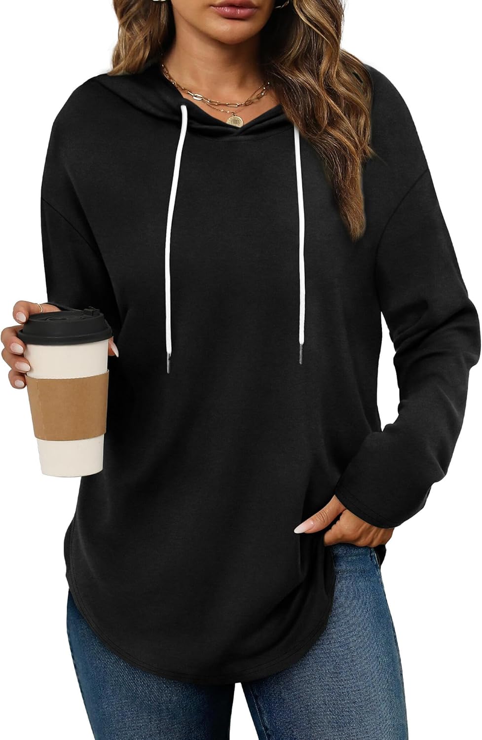 Addie – Plaid Hoodie Long-Sleeve Top for Women