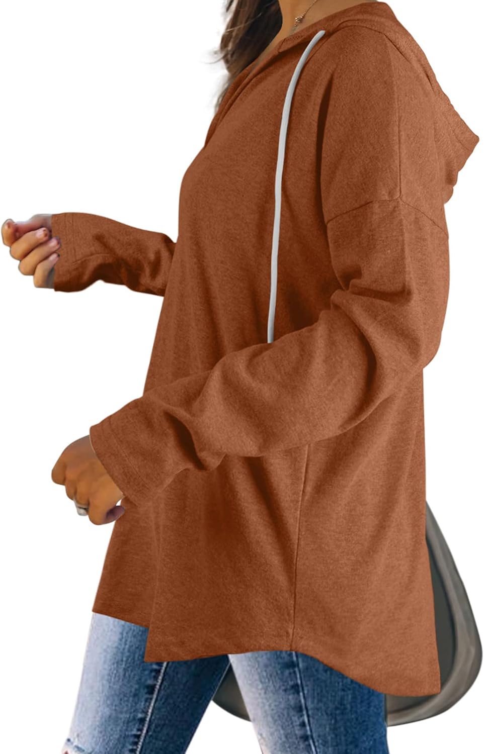 Addie – Plaid Hoodie Long-Sleeve Top for Women