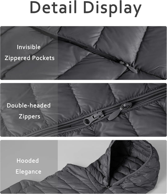 Jaimee – Long Hooded Down Puffer Vest for Women