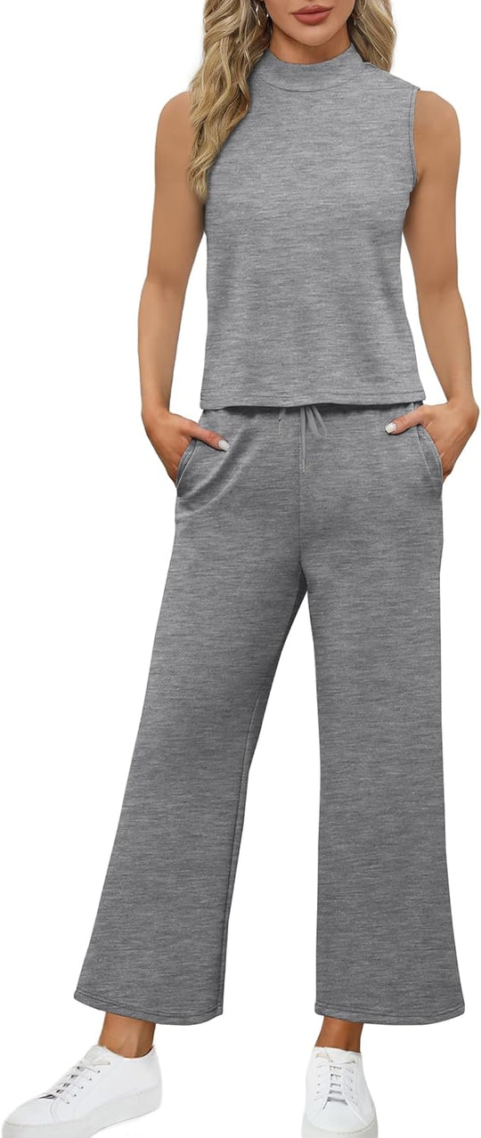 Bresha – Sleeveless Two-Piece Lounge Set for Women