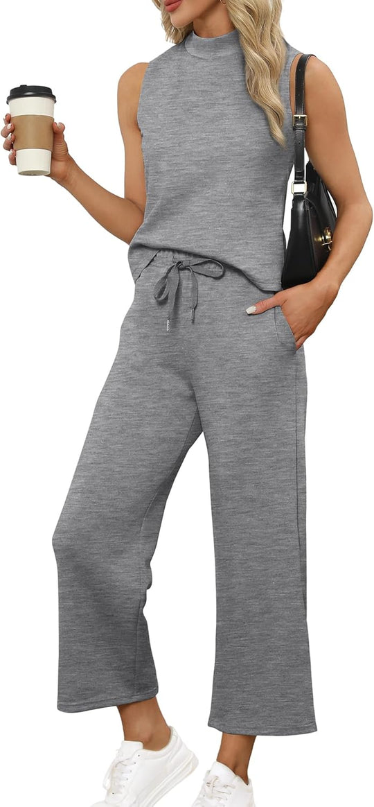 Bresha – Sleeveless Two-Piece Lounge Set for Women
