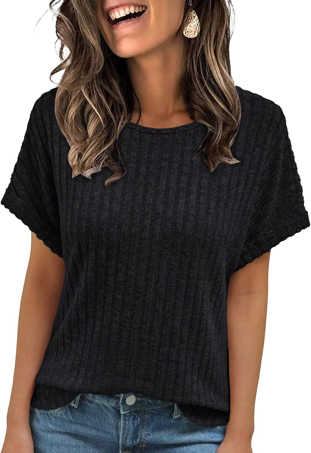 Jilly – Casual Knit Short Sleeve Top for Women
