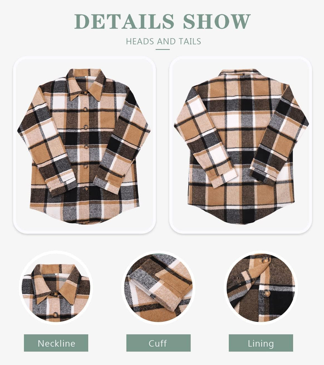 Izzie – Oversized Plaid Button-Up Shacket for Women