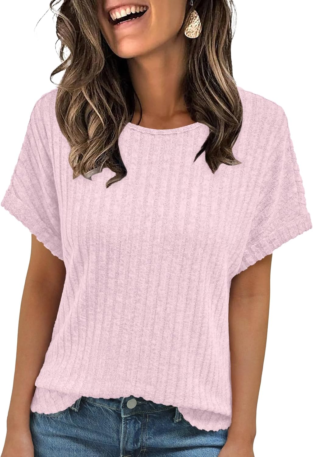 Jilly – Casual Knit Short Sleeve Top for Women