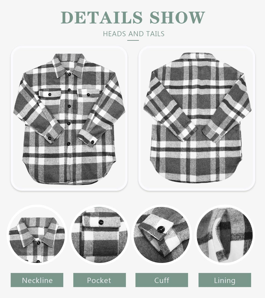 Izzie – Oversized Plaid Button-Up Shacket for Women