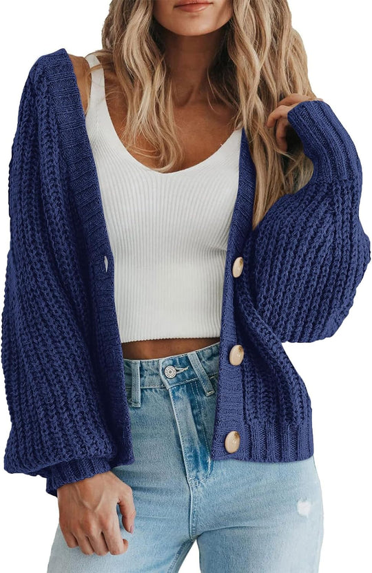 Chyler – Chunky Knit Button-Up Cardigan for Women