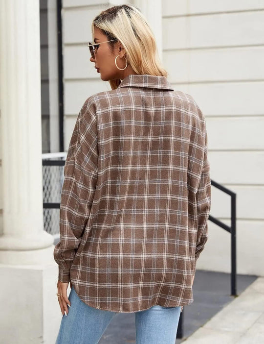 Taryn – Casual Plaid Button-Up Shirt for Women