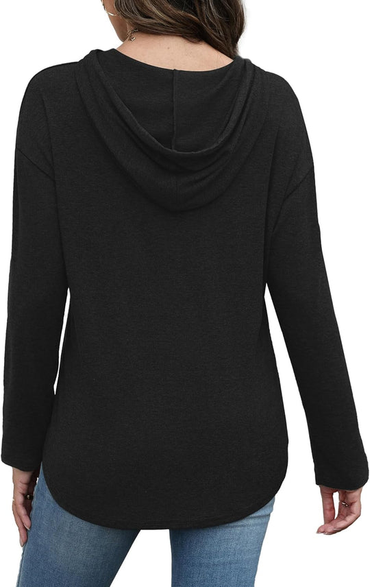 Addie – Plaid Hoodie Long-Sleeve Top for Women
