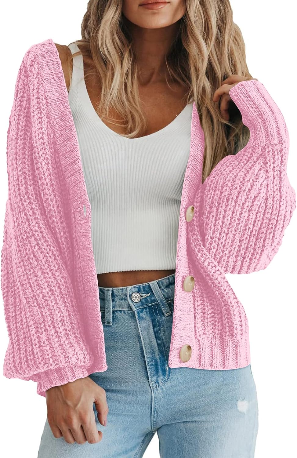 Chyler – Chunky Knit Button-Up Cardigan for Women