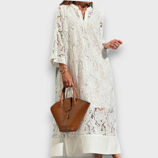 Ismee – Airy Dress with Print and Short Sleeves