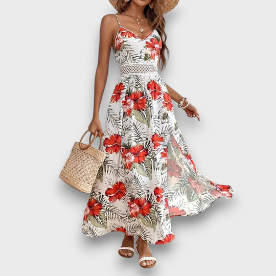 Caliora – Maxi Dress with Tropical Print