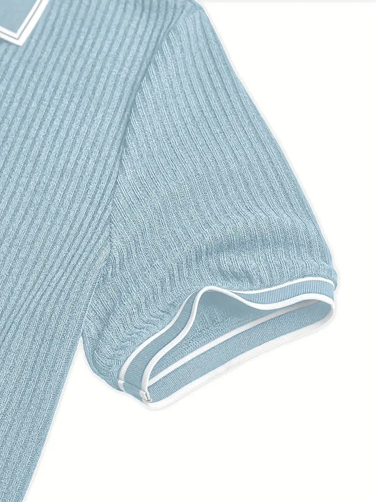 Luca – Textured Ribbed Polo for Men
