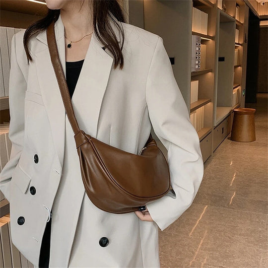 Theda – Crescent Leather Shoulder Bag for Women