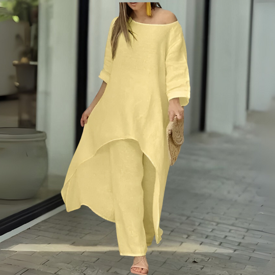 Mahveen – Flowing Asymmetrical Tunic Set for Women