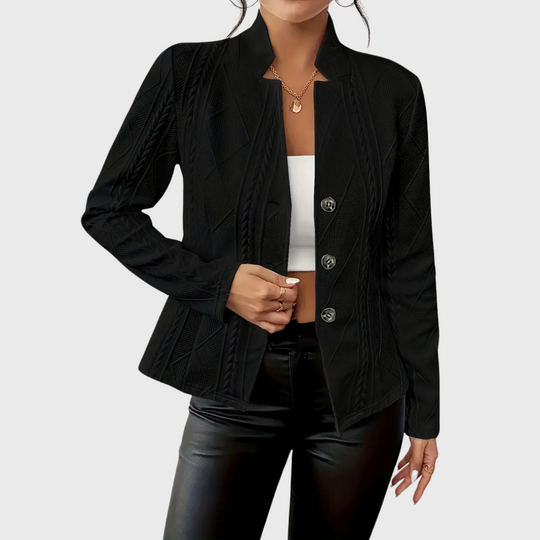Ronja – Textured Knit Button Blazer for Women