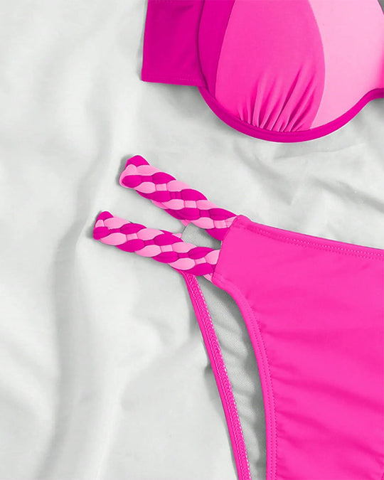 Gwenllian – Braided Strap Push-Up Bikini Set for Women