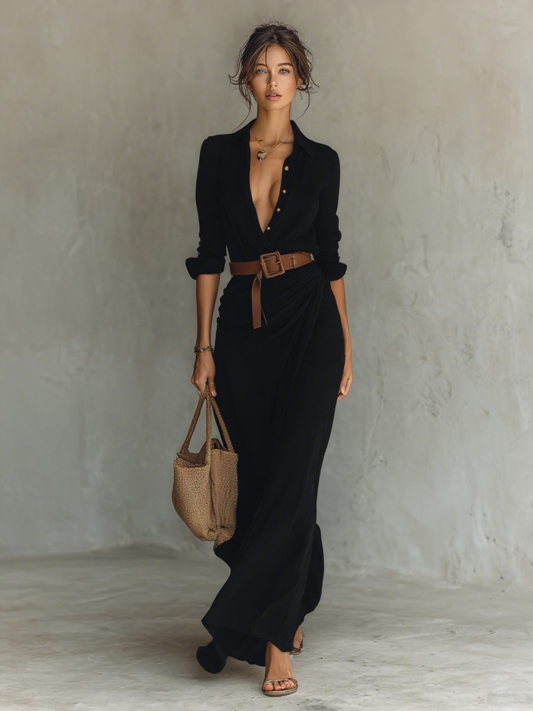 Jovelyn – Effortless Long-Sleeve Maxi Dress for Women