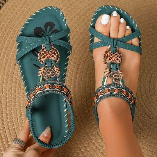 AureliaCharm – Beaded Boho Sandals