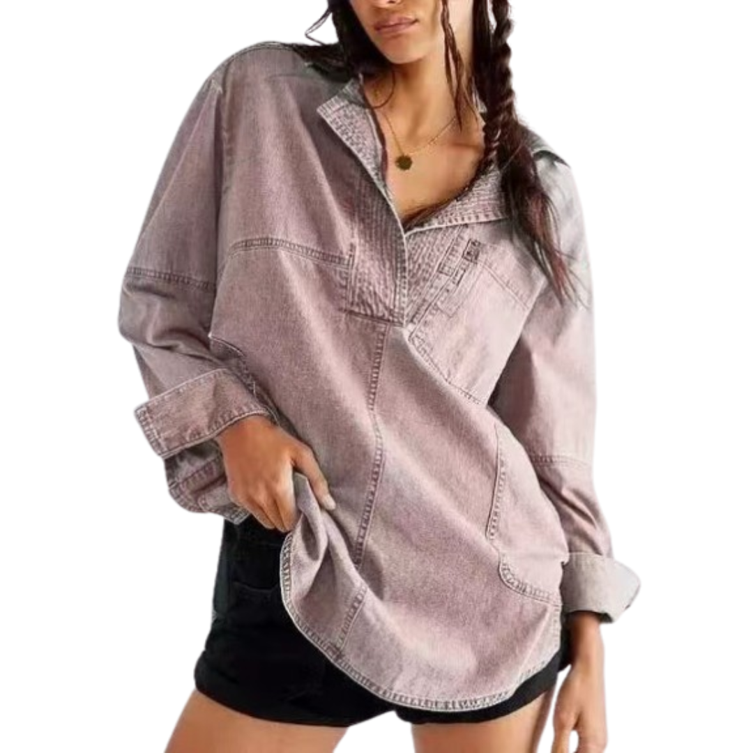 Claudine – Oversized Corduroy Shirt for Women