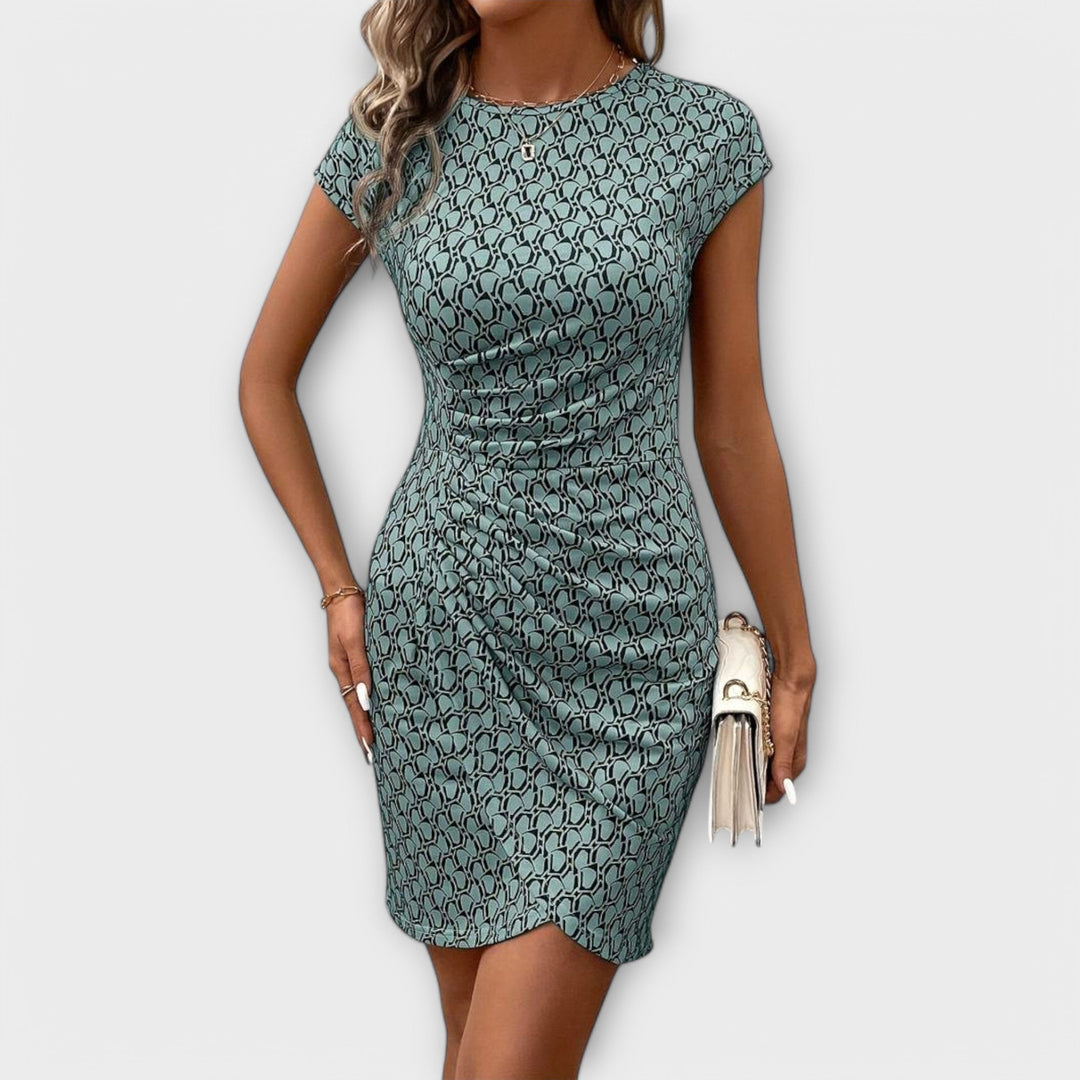 Alinea – Short-Sleeved Tulip Dress with Allover Print