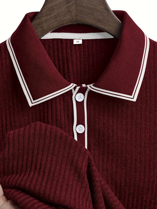 Luca – Textured Ribbed Polo for Men