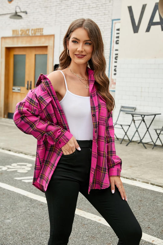 Taryn – Casual Plaid Button-Up Shirt for Women