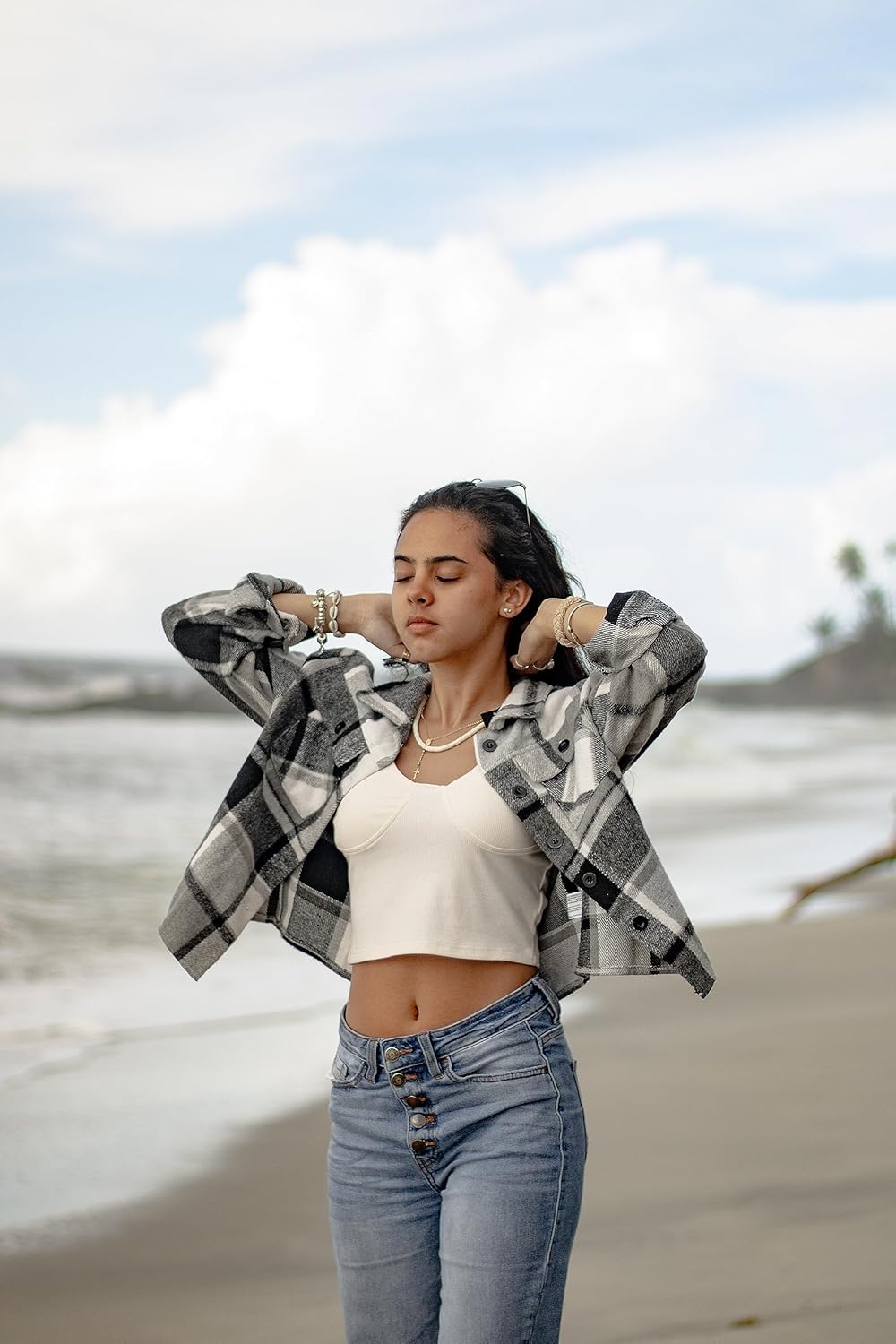 Danica – Plaid Button-Up Shacket for Women
