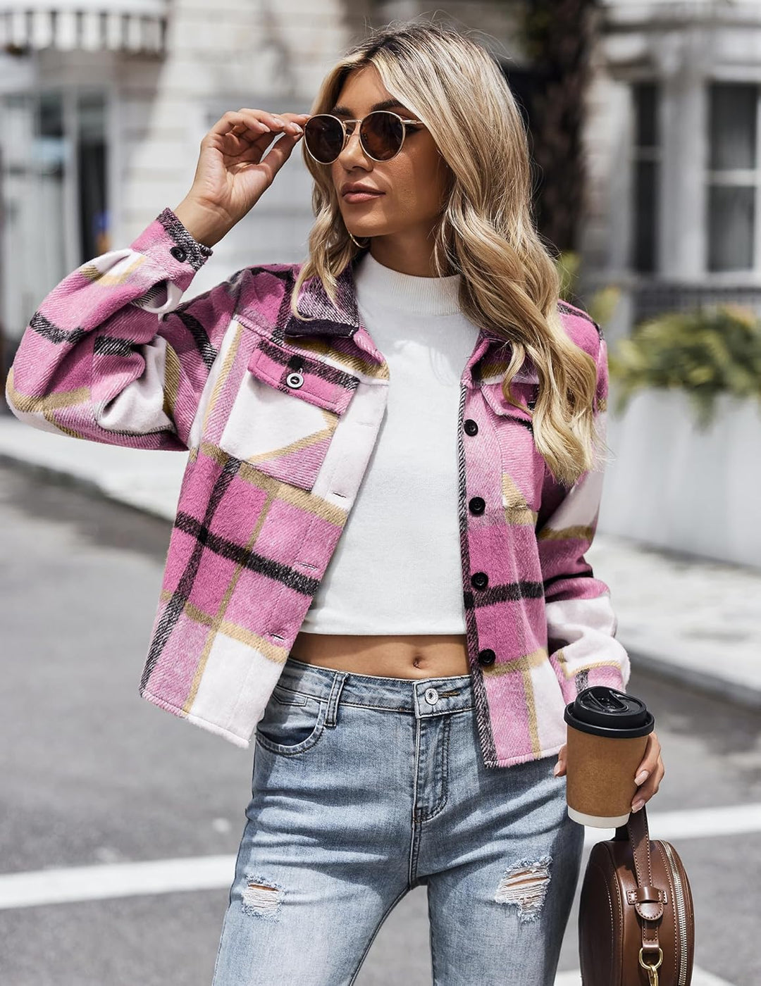 Danica – Plaid Button-Up Shacket for Women