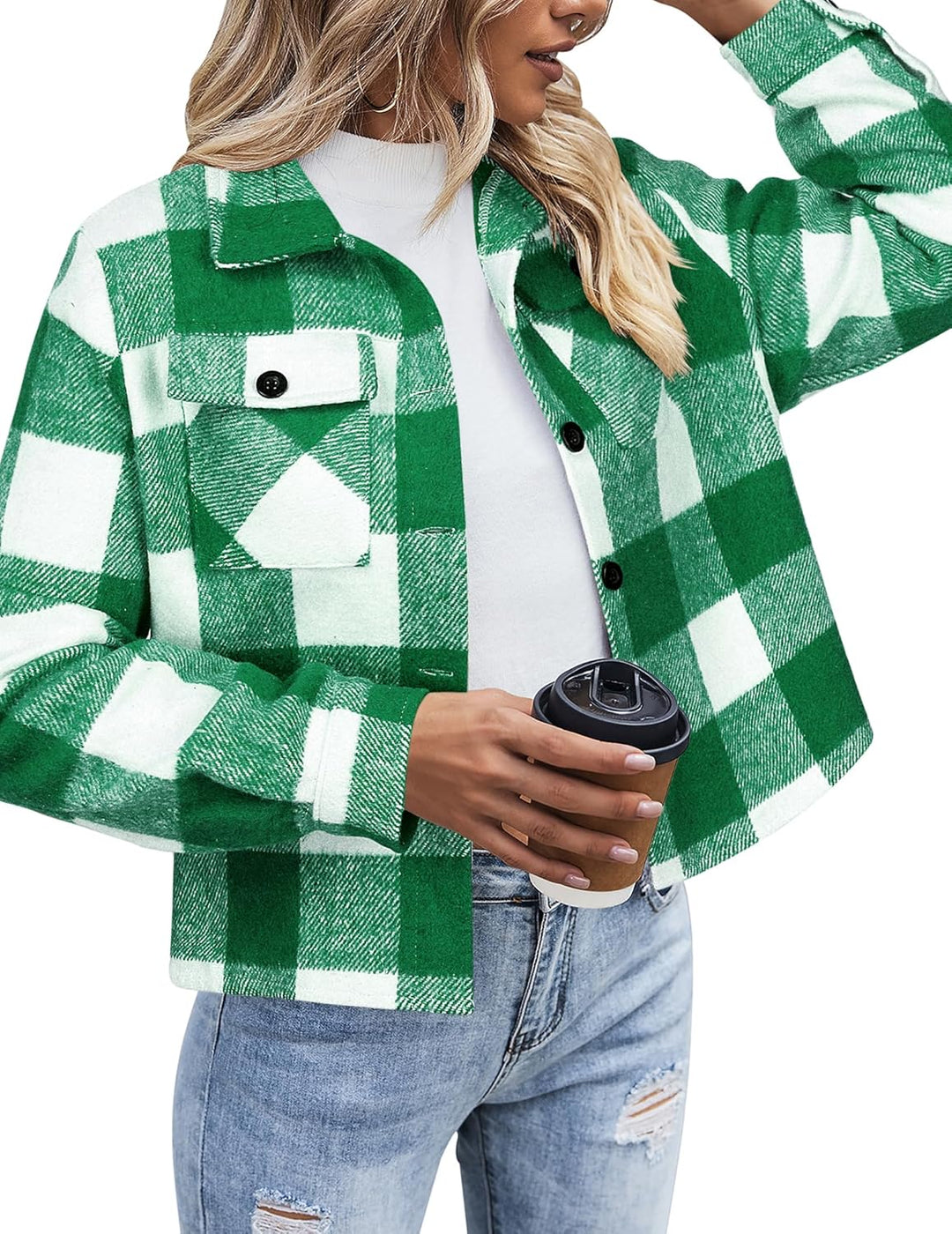Danica – Plaid Button-Up Shacket for Women