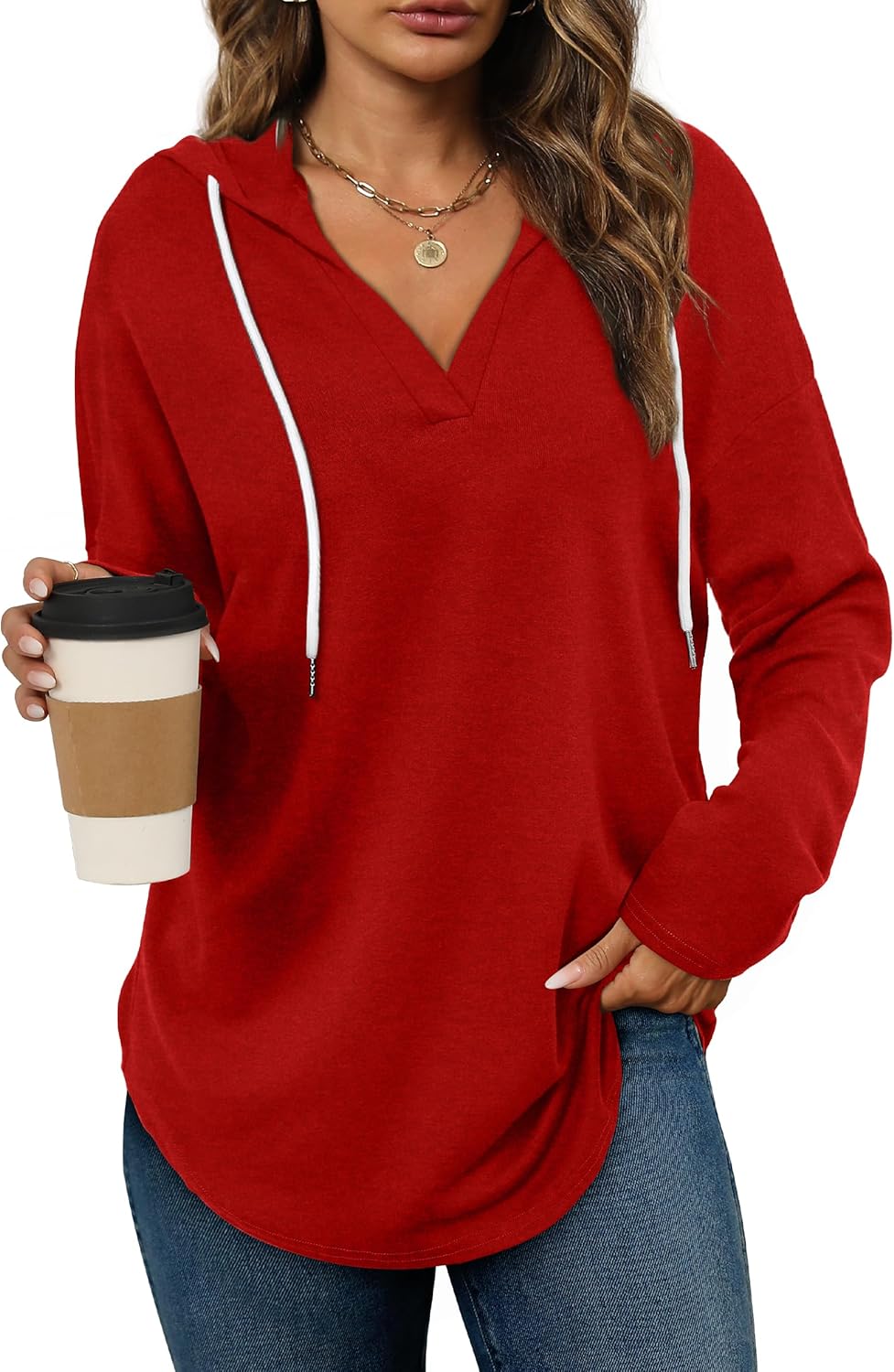 Addie – Plaid Hoodie Long-Sleeve Top for Women