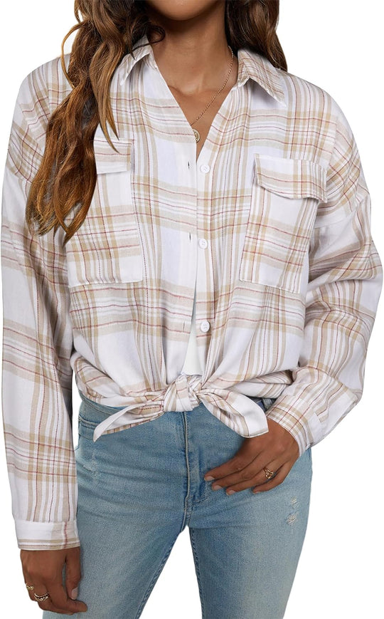 Taryn – Casual Plaid Button-Up Shirt for Women