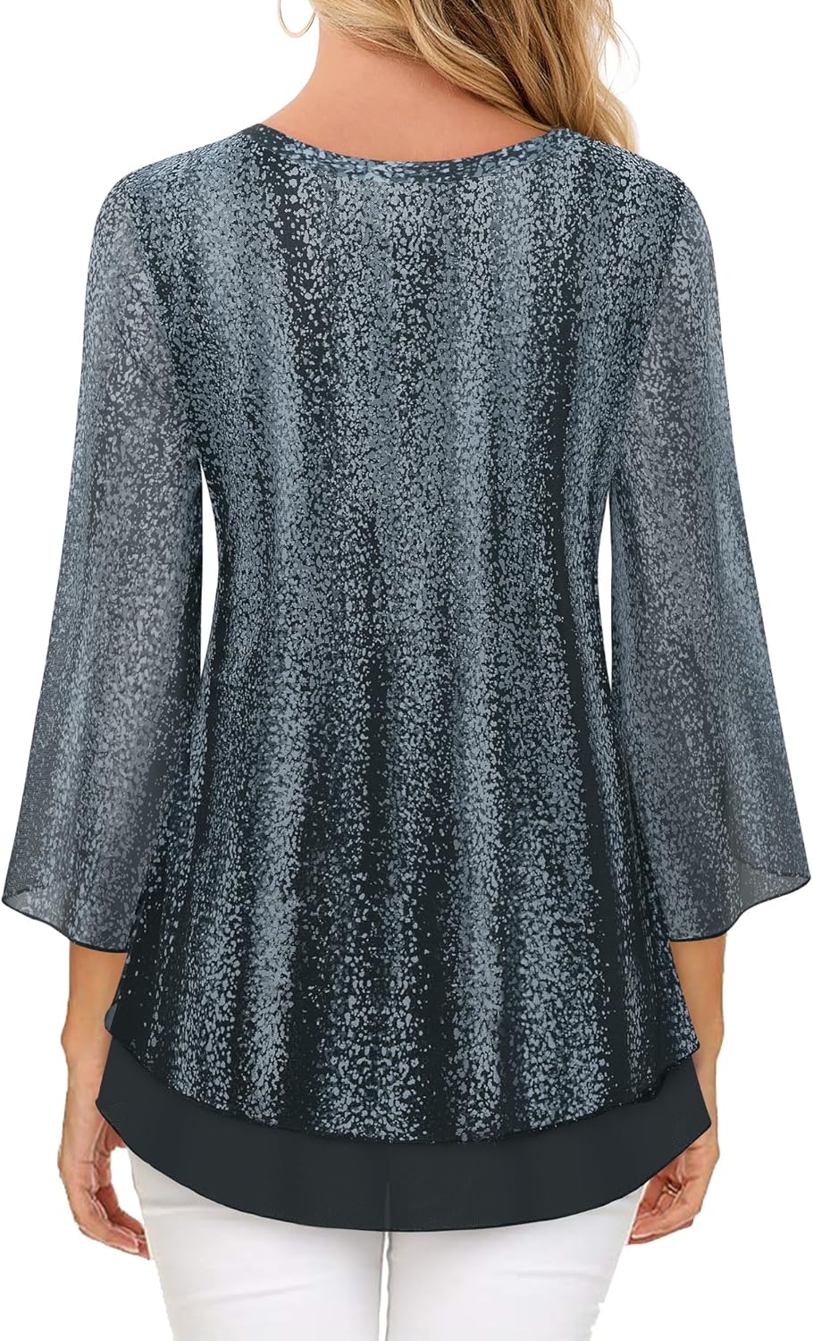 Justitia – Flowy 3/4 Sleeve Chiffon Blouse for Women