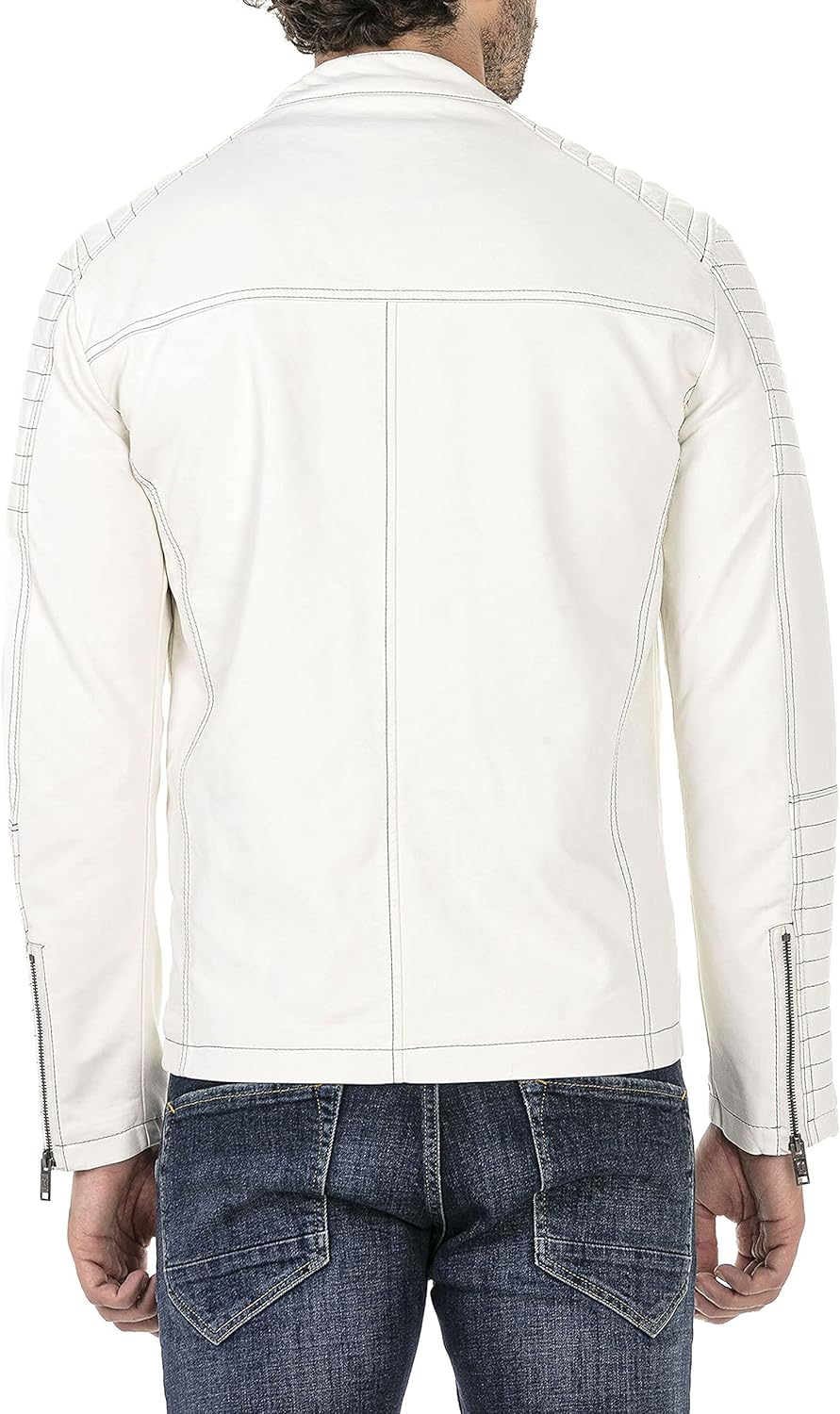 Enzo – Classic Faux Leather Biker Jacket for Men