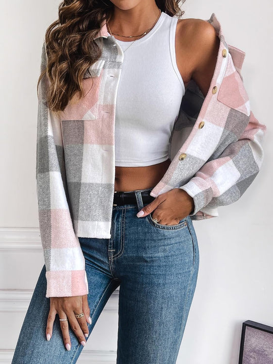 Danica – Plaid Button-Up Shacket for Women