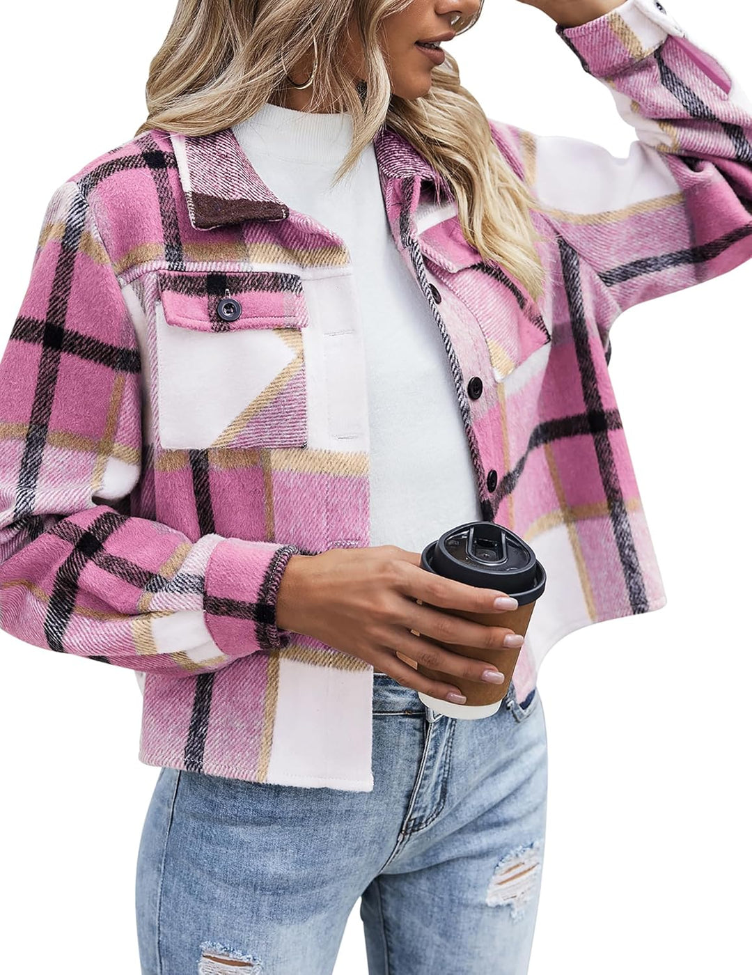 Danica – Plaid Button-Up Shacket for Women
