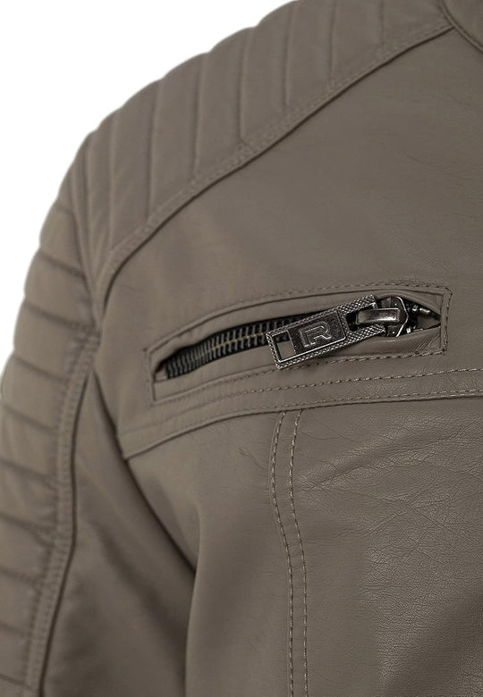 Enzo – Classic Faux Leather Biker Jacket for Men