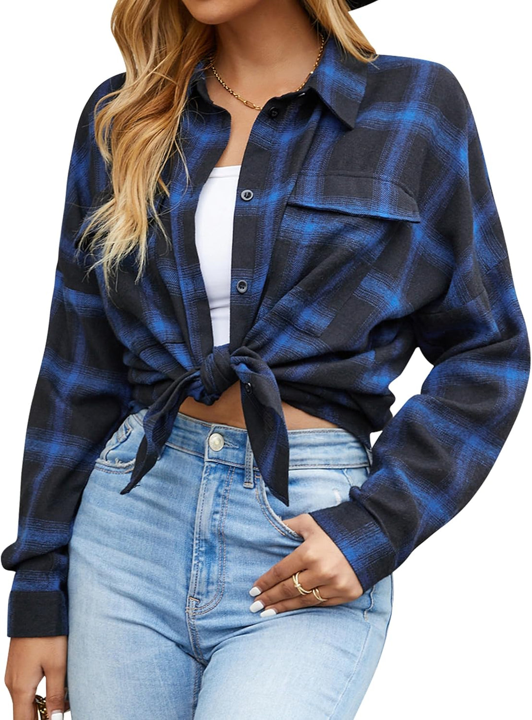 Taryn – Casual Plaid Button-Up Shirt for Women