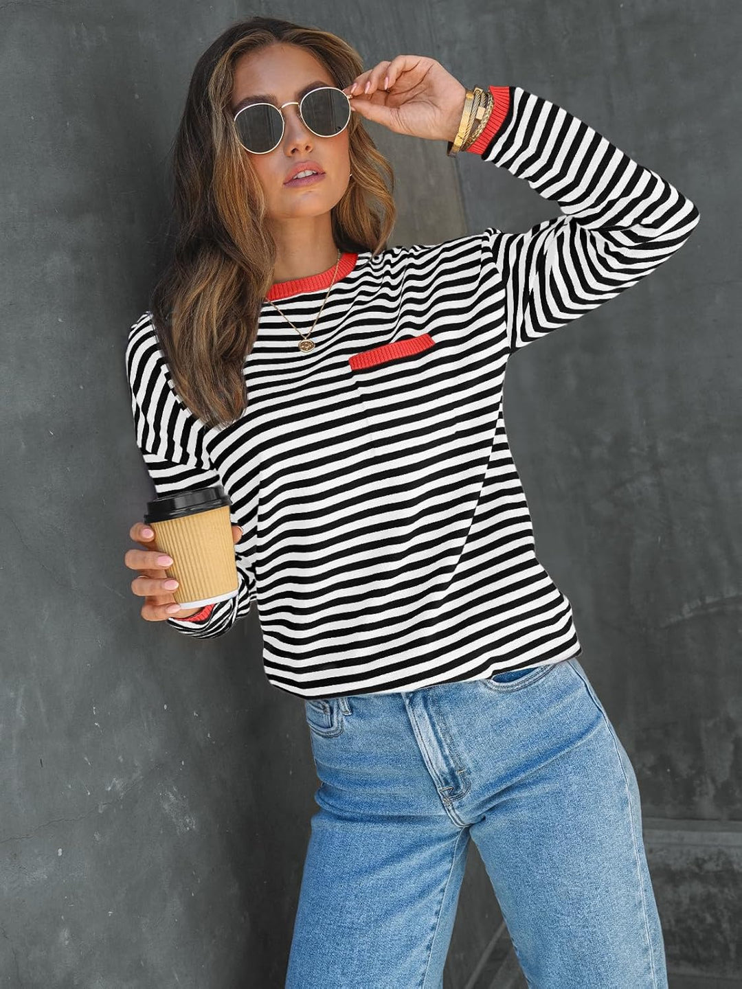 Cierra – Striped Long-Sleeve Casual Top for Women