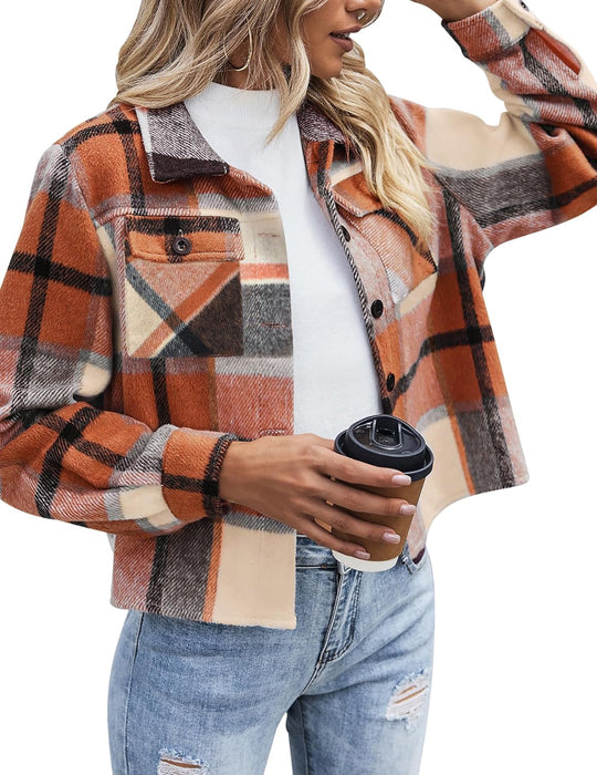 Danica – Plaid Button-Up Shacket for Women