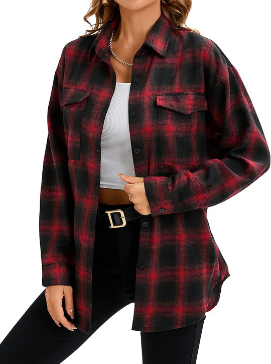 Arizona – Classic Plaid Button-Up Shirt for Women