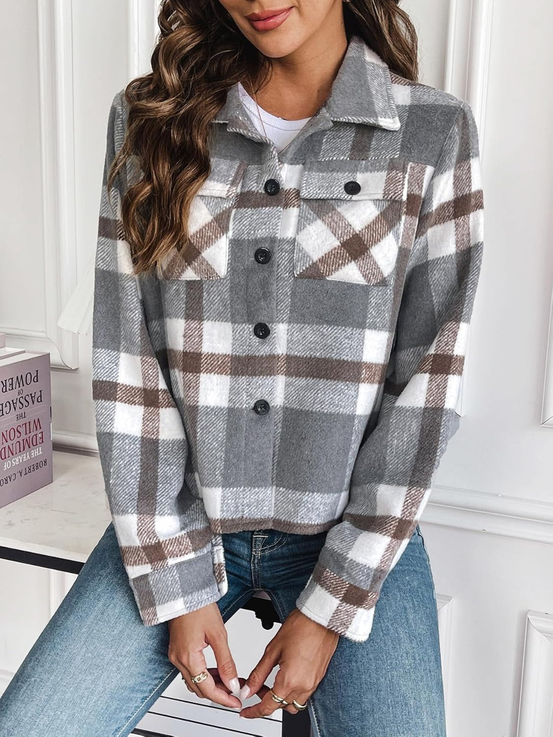 Danica – Plaid Button-Up Shacket for Women