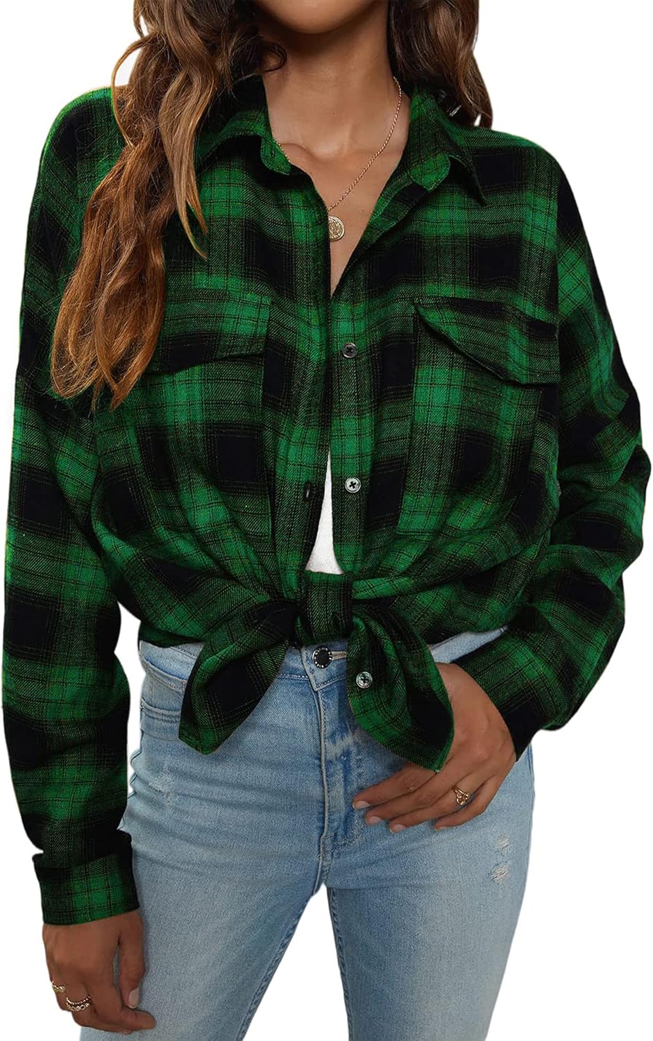 Taryn – Casual Plaid Button-Up Shirt for Women