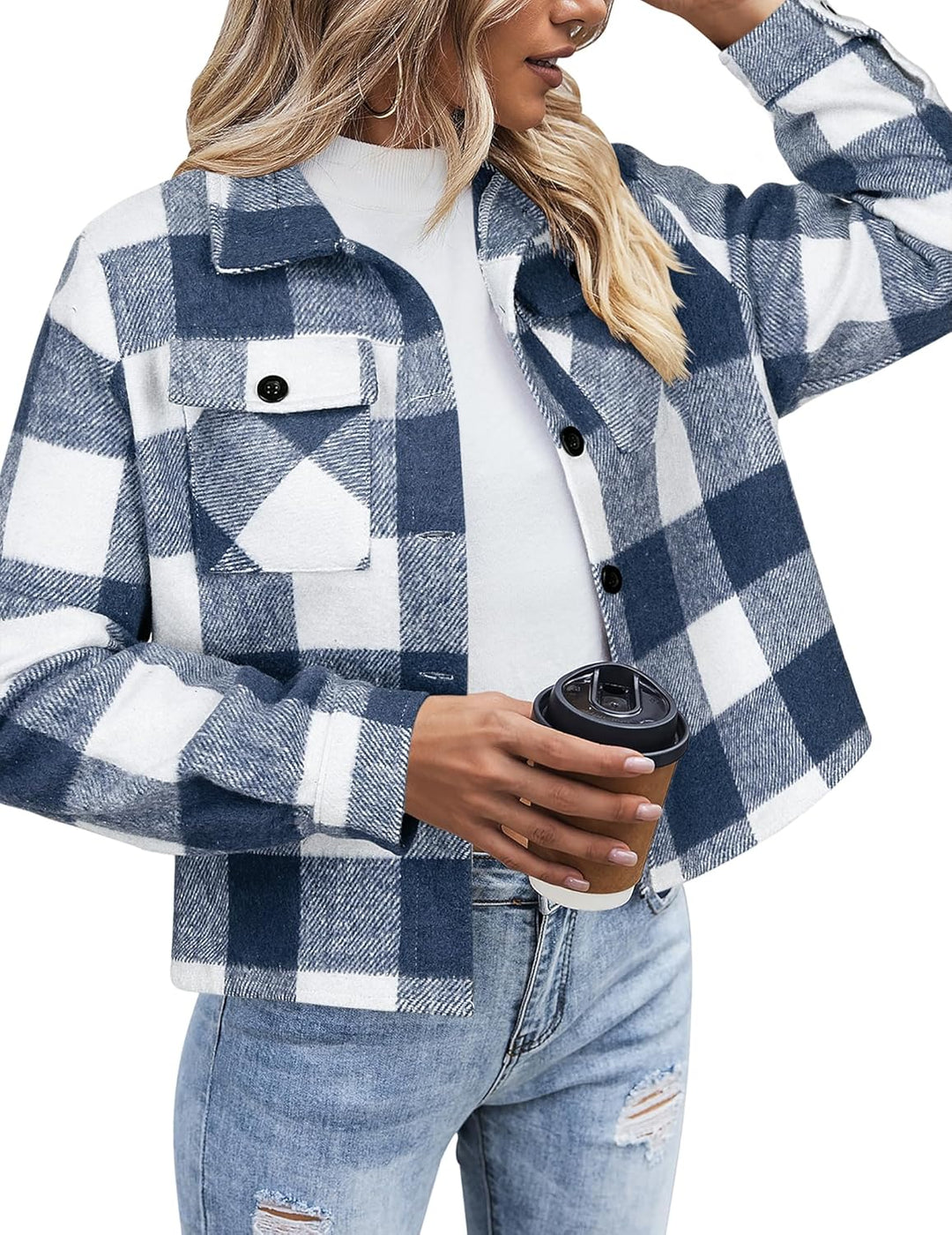 Danica – Plaid Button-Up Shacket for Women