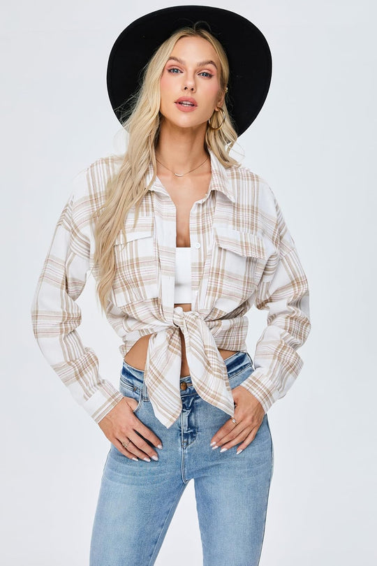 Taryn – Casual Plaid Button-Up Shirt for Women