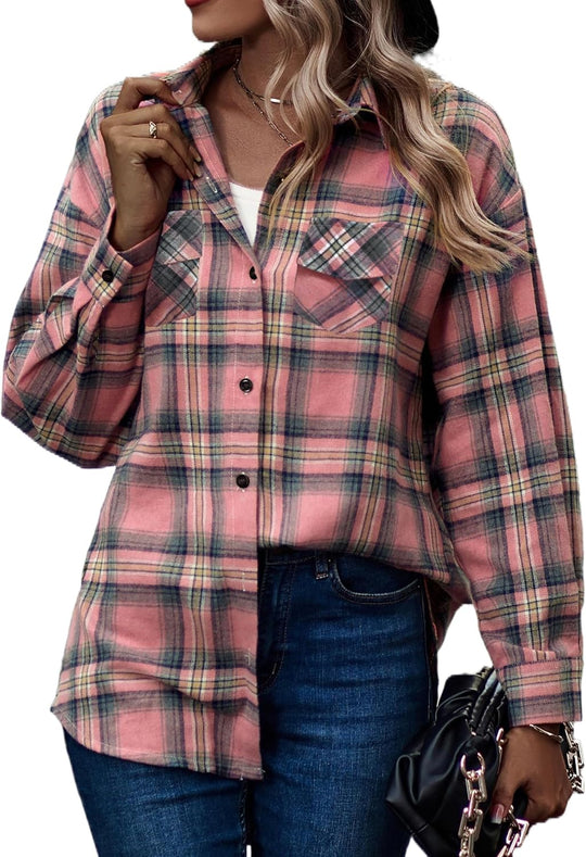 Arizona – Classic Plaid Button-Up Shirt for Women
