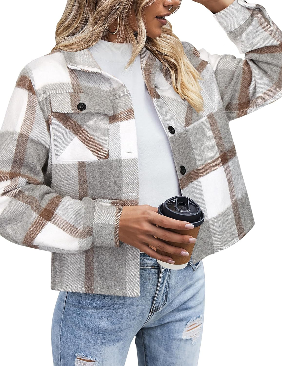 Danica – Plaid Button-Up Shacket for Women