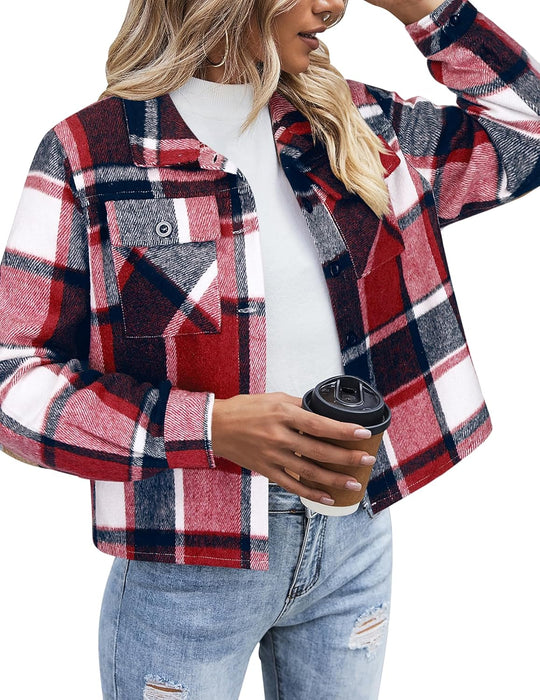 Danica – Plaid Button-Up Shacket for Women